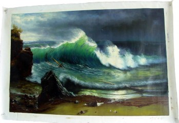 The Shore of the Turquoise Sea : Albert Bierstadt