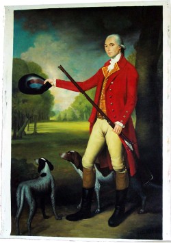 A reproduction of Portrait of a Man with a Gun