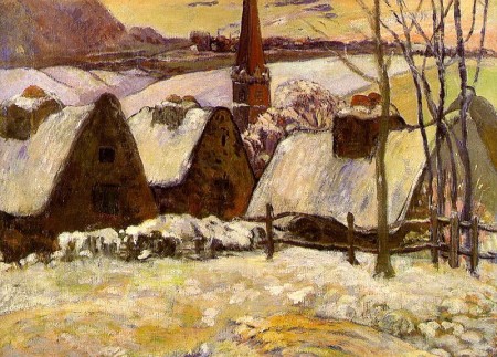 Breton Village in the Snow Paul Gauguin