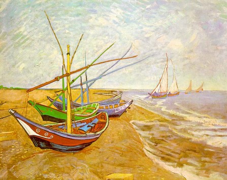 Fishing Boats on the Beach at Saintes-Maries Vincent Van Gogh