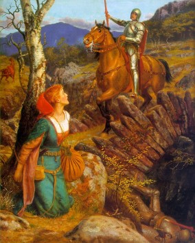 Gareth Helps Lyonors and Overthrows the Red Knight Arthur Hughes