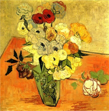 Japanese Vase with Roses and Anemones Vincent Van Gogh