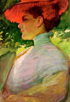 Lady With a Red Hat Frank Duveneck