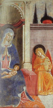 Madonna and Child with Angel Playing Music Benozzo Gozzoli