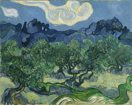 Olive Trees with the Alpilles in the Background Vincent Van Gogh