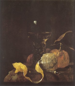 Still Life with Lemon, Oranges and a Glass of Wine Willem Kalf