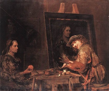 The Artist while Painting an Old Woman Aert de Gelder
