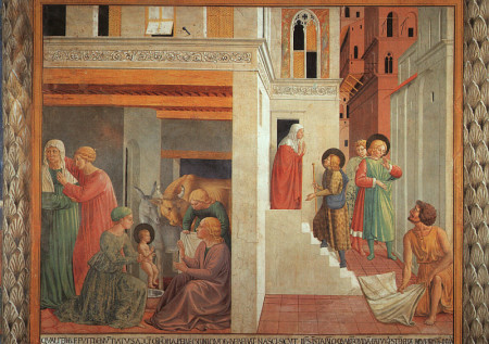 The Birth of St.Francis and Homage of the Simple Man Benozzo Gozzoli