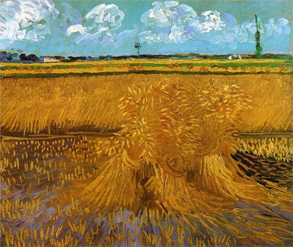 Wheatfield with Sheaves Vincent Van Gogh
