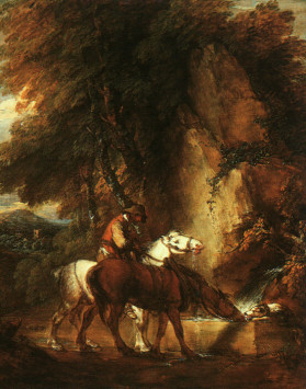 Wooded Landscape with Mounted Drover Thomas Gainsborough