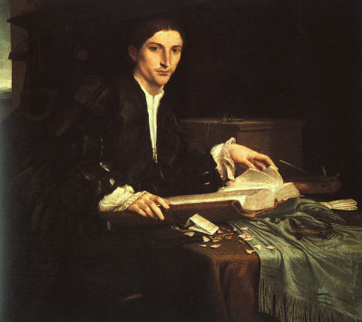 Young Man in his Study Lorenzo Lotto
