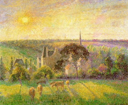 Countryside and Eragny Church and Farm Camille Pissarro