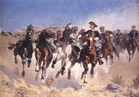 Dismounted The Fourth Troops Moving the Led Horses Frederic Remington