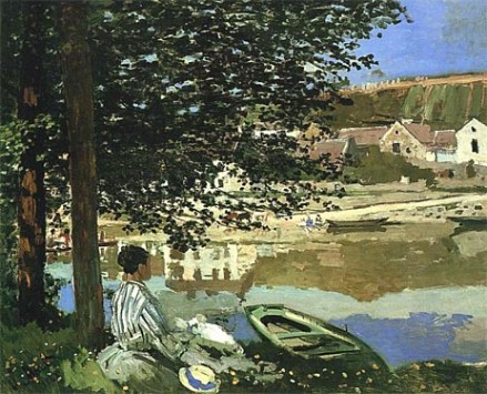 On the Bank of the Seine, Bennecourt Claude Monet