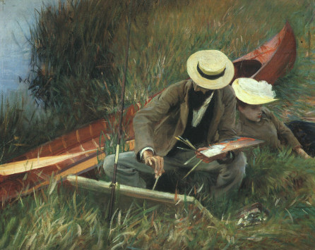 Paul Helleu Sketching With His Wife John Singer Sargent
