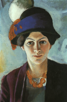 Portrait of the Artist's Wife Elisabeth with a Hat August Macke