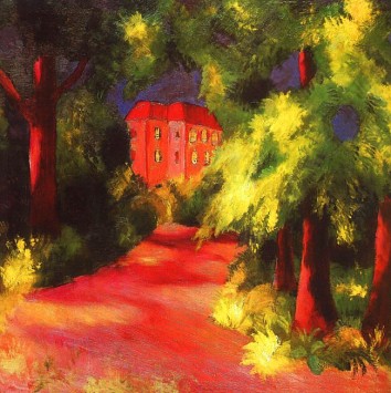 Red House in a Park August Macke