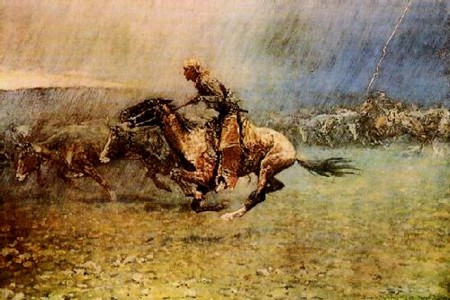 The Stampede Frederic Remington