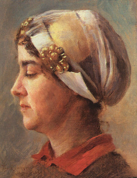 Woman in a White Cap Theodore Robinson