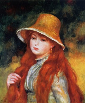 Young Girl in a Straw Hat Pierre Renoir