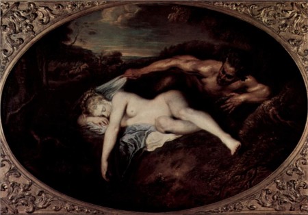 Nymph and Satyr : Jupiter and Antiope Antoine Watteau
