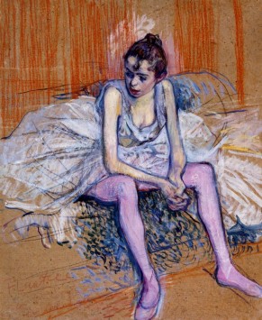 Seated Dancer in Pink Tights Henri Toulouse-Lautrec