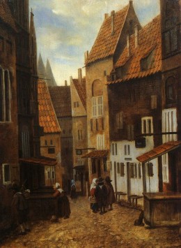 Street Scene with Six Figures Jacobus Vrel